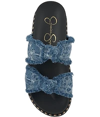 Jessica Simpson Caralyna Frayed Denim Knot Sandals