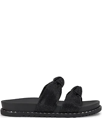 Jessica Simpson Caralyna Rhinestone Banded Knot Studded Slide Sandals