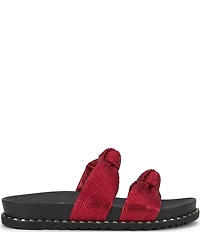 Jessica Simpson Caralyna Rhinestone Banded Knot Studded Slide Sandals