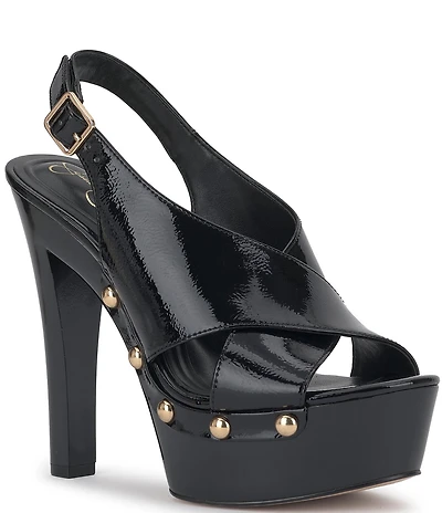 Jessica Simpson Caulira Patent Cross Strap Platform Sandals