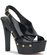 Jessica Simpson Caulira Patent Cross Strap Platform Sandals
