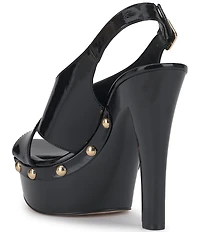 Jessica Simpson Caulira Patent Cross Strap Platform Sandals