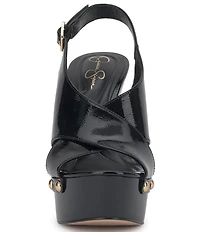 Jessica Simpson Caulira Patent Cross Strap Platform Sandals