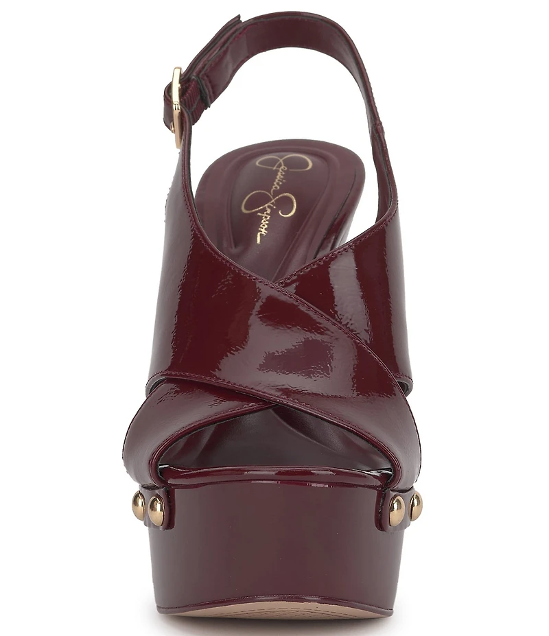 Jessica Simpson Caulira Patent Cross Strap Platform Sandals