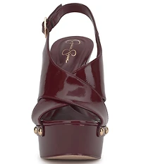 Jessica Simpson Caulira Patent Cross Strap Platform Sandals