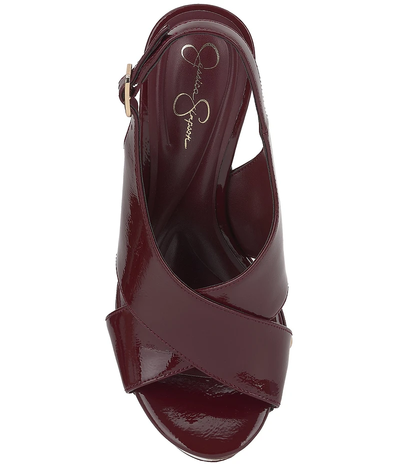 Jessica Simpson Caulira Patent Cross Strap Platform Sandals