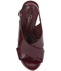 Jessica Simpson Caulira Patent Cross Strap Platform Sandals