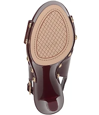 Jessica Simpson Caulira Patent Cross Strap Platform Sandals