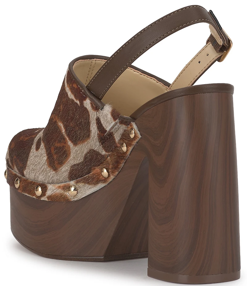 Jessica Simpson Cazea Animal Haircalf Studded Platform Clogs