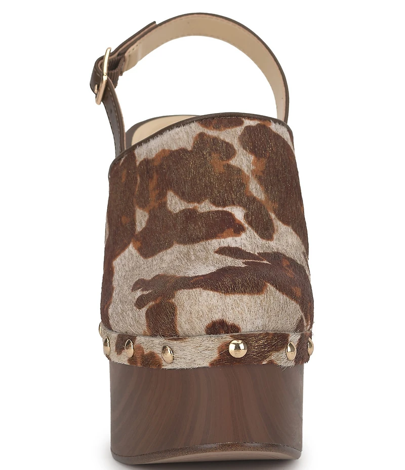 Jessica Simpson Cazea Animal Haircalf Studded Platform Clogs