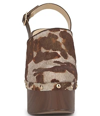 Jessica Simpson Cazea Animal Haircalf Studded Platform Clogs
