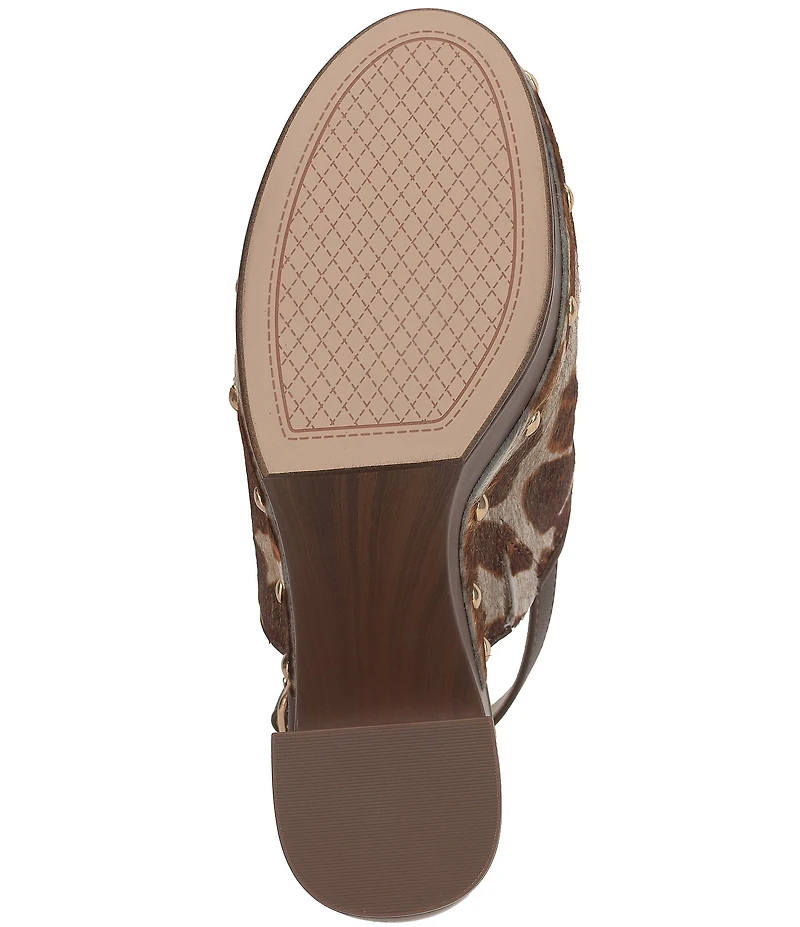 Jessica Simpson Cazea Animal Haircalf Studded Platform Clogs
