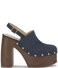 Jessica Simpson Cazea Denim Studded Platform Clogs