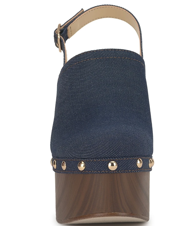 Jessica Simpson Cazea Denim Studded Platform Clogs