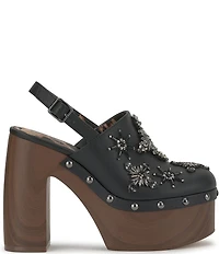 Jessica Simpson Cazea Bead Embellished Rhinestone Platform Clogs