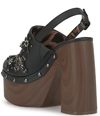 Jessica Simpson Cazea Bead Embellished Rhinestone Platform Clogs