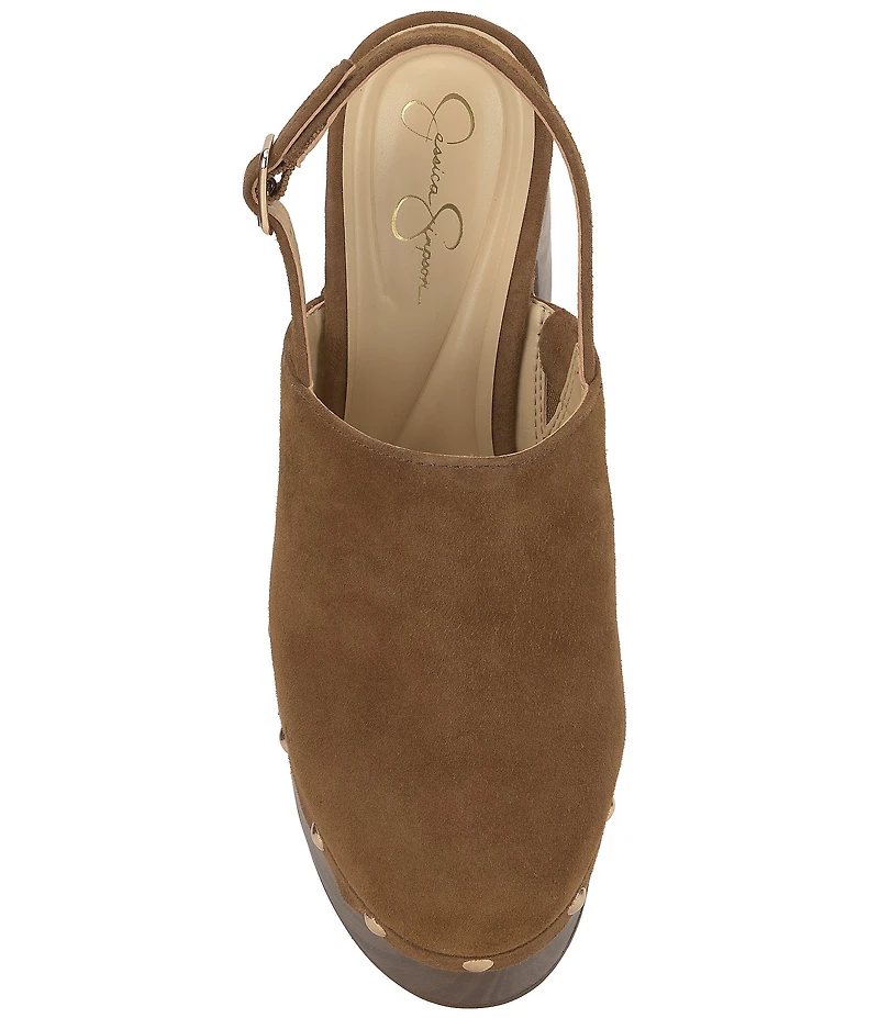 Jessica Simpson Cazea Suede Studded Platform Clogs