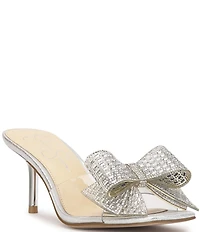 Jessica Simpson Celisha Rhinestone Bow Clear Dress Slide Sandals