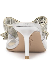 Jessica Simpson Celisha Rhinestone Bow Clear Dress Slide Sandals