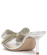 Jessica Simpson Celisha Rhinestone Bow Clear Dress Slide Sandals