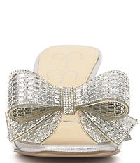 Jessica Simpson Celisha Rhinestone Bow Clear Dress Slide Sandals