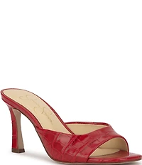 Jessica Simpson Cennet Croco Embossed Slide Dress Sandals