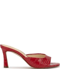 Jessica Simpson Cennet Croco Embossed Slide Dress Sandals