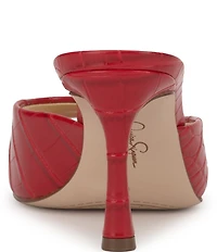 Jessica Simpson Cennet Croco Embossed Slide Dress Sandals