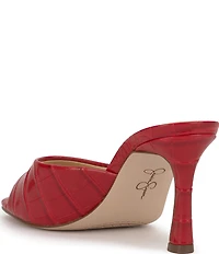 Jessica Simpson Cennet Croco Embossed Slide Dress Sandals