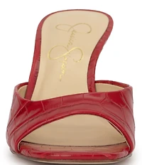 Jessica Simpson Cennet Croco Embossed Slide Dress Sandals