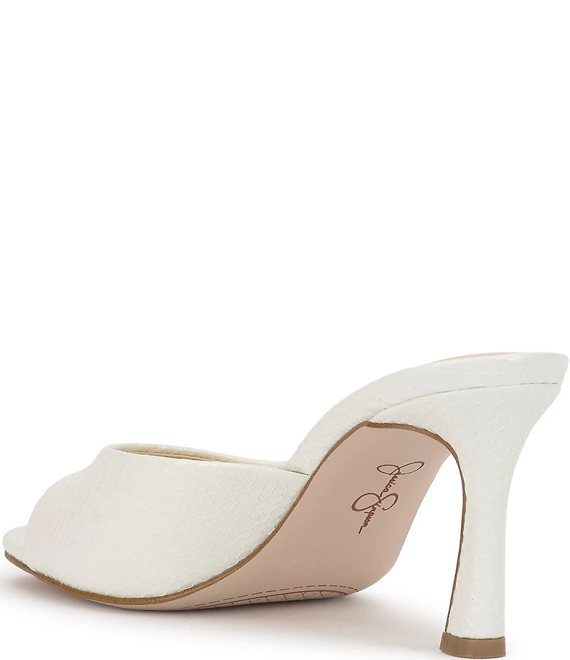 Jessica Simpson Cennet Lizard Embossed Slide Dress Sandals