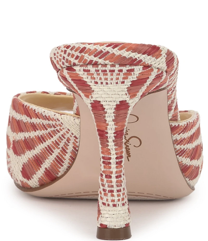 Jessica Simpson Cennet Patterned Raffia Slide Dress Sandals