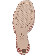 Jessica Simpson Cennet Patterned Raffia Slide Dress Sandals