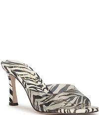 Jessica Simpson Cennet Vinyl Zebra Print Slide Dress Sandals
