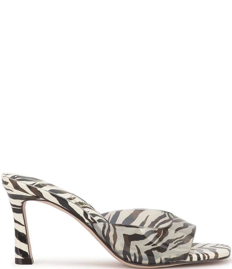 Jessica Simpson Cennet Vinyl Zebra Print Slide Dress Sandals