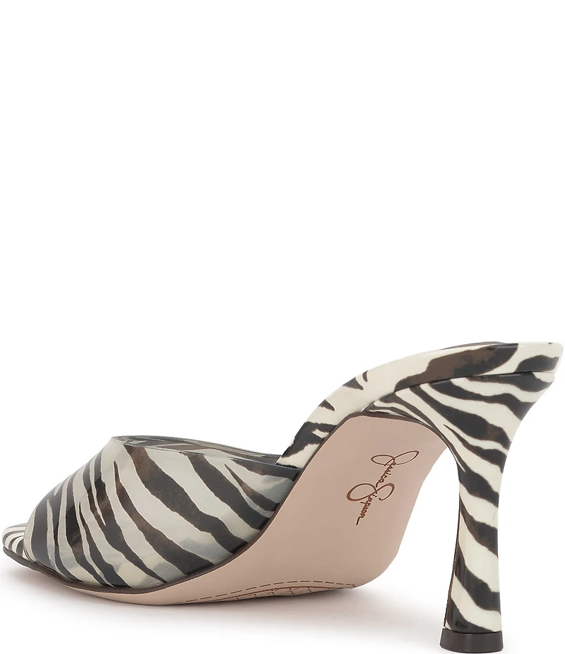Jessica Simpson Cennet Vinyl Zebra Print Slide Dress Sandals