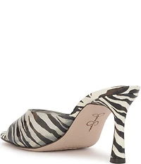 Jessica Simpson Cennet Vinyl Zebra Print Slide Dress Sandals