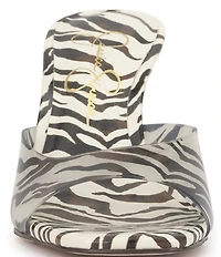 Jessica Simpson Cennet Vinyl Zebra Print Slide Dress Sandals