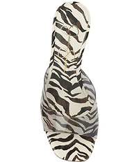 Jessica Simpson Cennet Vinyl Zebra Print Slide Dress Sandals