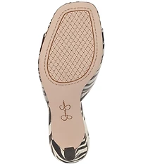 Jessica Simpson Cennet Vinyl Zebra Print Slide Dress Sandals