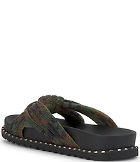 Jessica Simpson Cilleva Camo Print Rhinestone Knotted Slide Sandals
