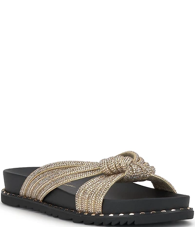 Jessica Simpson Cilleva Rhinestone Knotted Slide Sandals