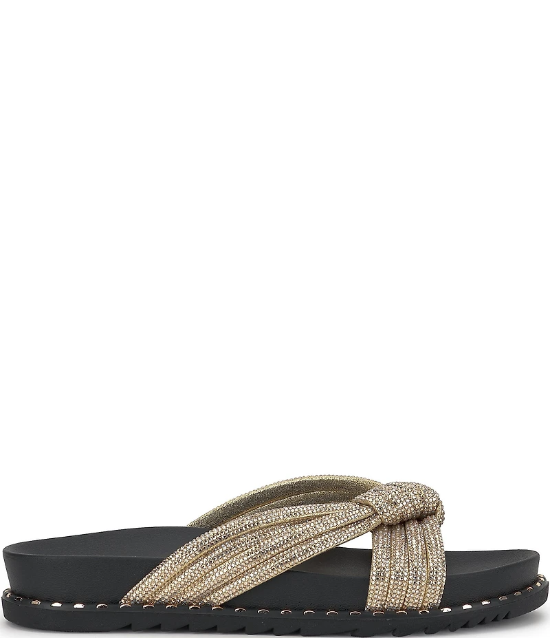 Jessica Simpson Cilleva Rhinestone Knotted Slide Sandals