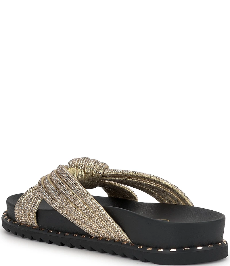 Jessica Simpson Cilleva Rhinestone Knotted Slide Sandals