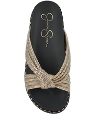 Jessica Simpson Cilleva Rhinestone Knotted Slide Sandals
