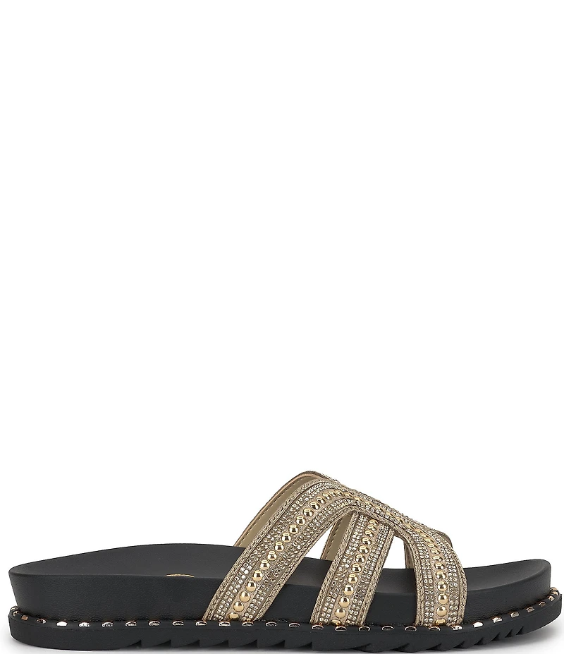 Jessica Simpson Colyve Rhinestone Studded Slide Sandals