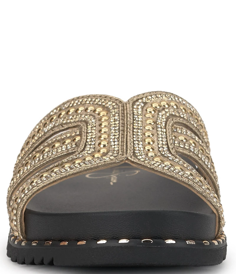 Jessica Simpson Colyve Rhinestone Studded Slide Sandals