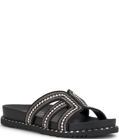 Jessica Simpson Colyve Rhinestone Studded Slide Sandals