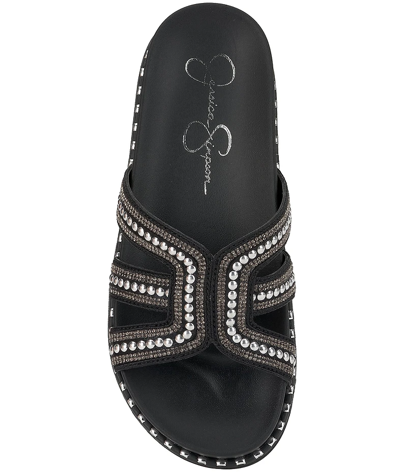 Jessica Simpson Colyve Rhinestone Studded Slide Sandals