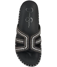 Jessica Simpson Colyve Rhinestone Studded Slide Sandals